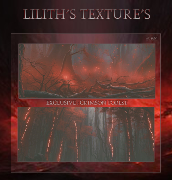 Lilith Textures: Crimson Forest
Price: 300 points
Stipulations: Do NOT share!
