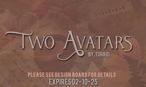 .T. 2 avatars
Price: 800 points
Stipulations: Contact the artist for further information.
