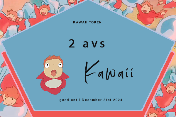 Kawaii: 2 avatars
Price: 800 points
Stipulations: Contact the artist for further information.
