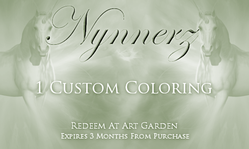 Nynnerz: 1 custom coloring
Price: 250 points
Artist: Nynnerz
Stipulations: Contact the artist for further information.
