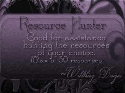 WT: Resource Search
Price: 1000 points
Stipulations: n/a
